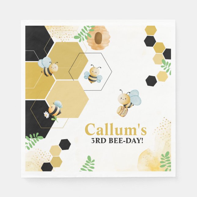 Geburtstag der Biene Serviette (Vorderseite)