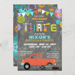 Geburtstag der Chalkboard-Schaltgetriebe Einladung