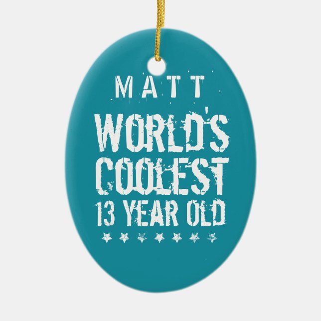 Geburtstag der Coolststen 13-jährigen Aquamarinen  Keramik Ornament (Vorne)