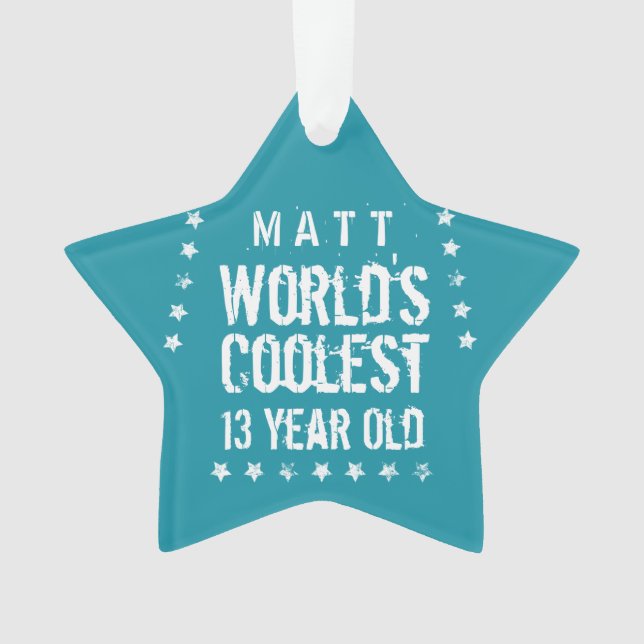 Geburtstag der Coolststen 13-jährigen Aquamarinen  Ornament (Vorderseite)