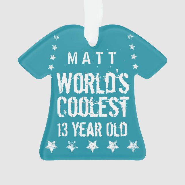 Geburtstag der Coolststen 13-jährigen Aquamarinen  Ornament (Vorderseite)