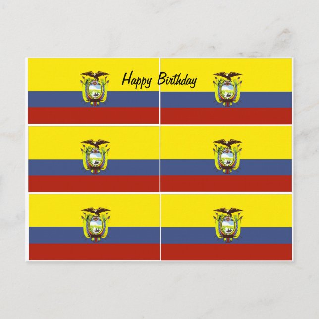 Geburtstag der ecuadorianischen Flagge Postkarte (Vorderseite)