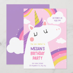 Geburtstag der Einhorn Einladung