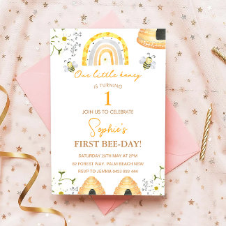 Geburtstag der ersten Bienentag-Hummelmädchen Einladung