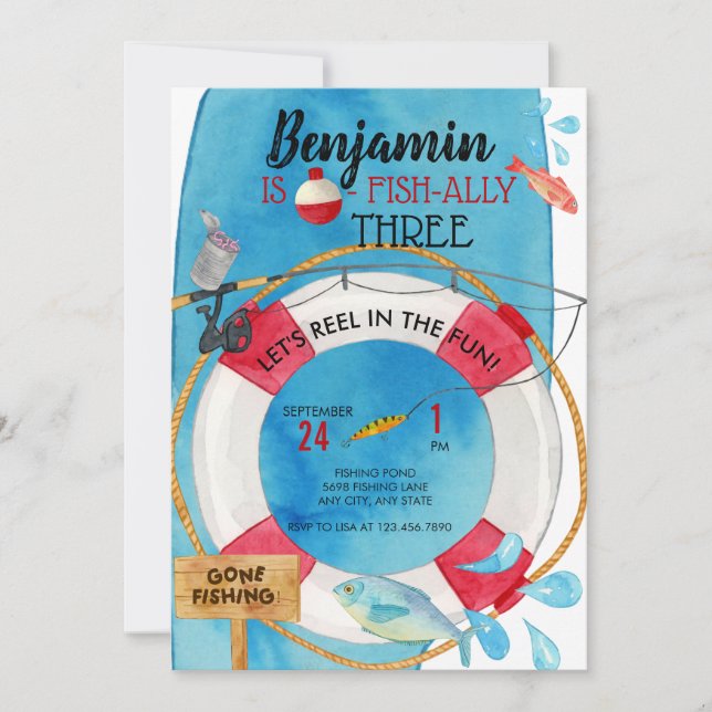 Geburtstag der Fischerei Einladung (Vorderseite)