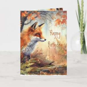 Geburtstag der Foxy Lady Animal Wildlife Nature Karte