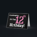 Geburtstag der Großtochter, schwarz, rosa, weiß. Karte<br><div class="desc">Bei Black Background Featuring White and Pink Text sind wir this fun,  birthday greeting for a granddaughter. My Funny Mind Greetings.</div>