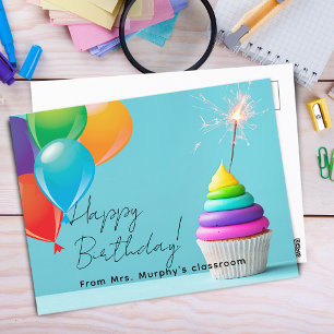 Geburtstag der Kinder des Lehrers Postkarte