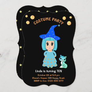 Geburtstag der Kostüme auf schwarze Einladung