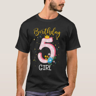 Geburtstag der Mädchen 5 Jahre alt Mädchen Bi T-Shirt