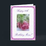 Geburtstag der Mama Karte<br><div class="desc">Das Bild eines rosa Rosa ist auf weißem Hintergrund erschienen. "Herzlichen Glückwunsch zur 70. Geburtstagsmutter!"  "Viel Spaß bei der Mama! Wir Liebe dich!" Personalisieren Sie Ihre Nachricht!   Fotografie von Maria Santos (Lusinhas do Sul)</div>