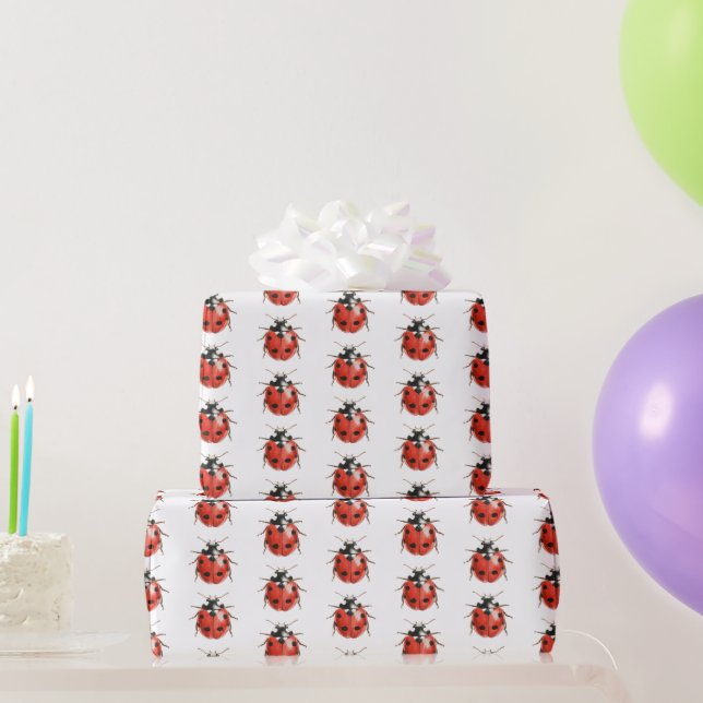 Geburtstag der roten Marienkäfer Geschenkpapier (Partygeschenke)