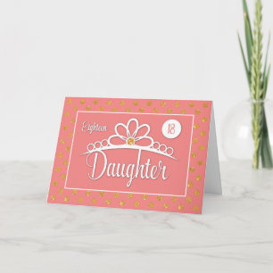 Geburtstag der Tochter mit Crown & Gold Look Dots Karte