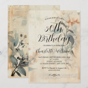 Geburtstag der Vintagen botanischen Frauen Einladung