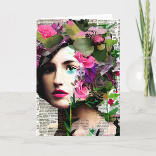 Geburtstag der Vintagen weiblichen Papiertüte Karte