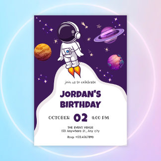 Geburtstag des Astronauten Weltraums Einladung