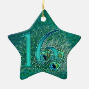 Geburtstag des Bonbons 16 verzierte Alterszahl Keramikornament