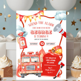 Geburtstag des Feuerwehrwagen-Kindes Einladung