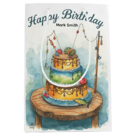 Geburtstag des Fischfangs zum Thema Spaß Mittlere Geschenktüte