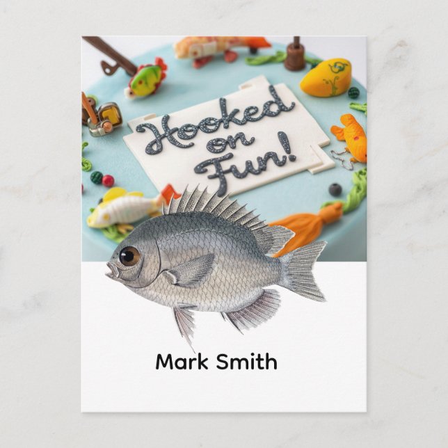 Geburtstag des Fischfangs zum Thema Spaß Postkarte (Vorderseite)