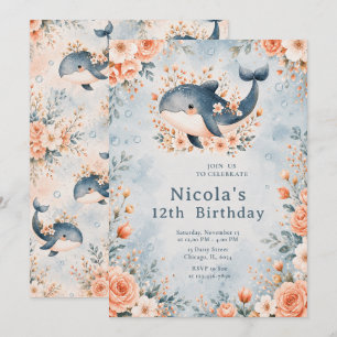 Geburtstag des floralen Wals  Einladung
