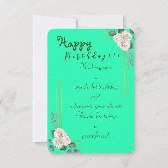 Geburtstag des Freundes Karte (Vorderseite)