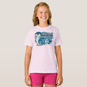 Geburtstag des Kindes Diese Coole Delfin ist sechs T-Shirt