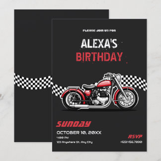 Geburtstag des klassischen Motorrades Einladung