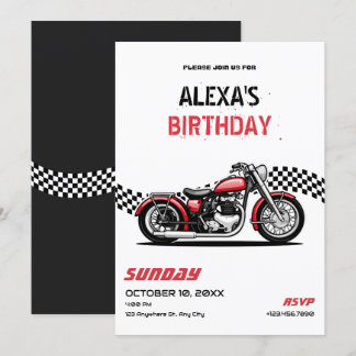 Geburtstag des klassischen Motorrades Einladung