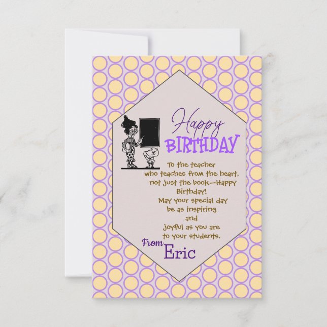 Geburtstag des Lehrers Karte (Vorderseite)