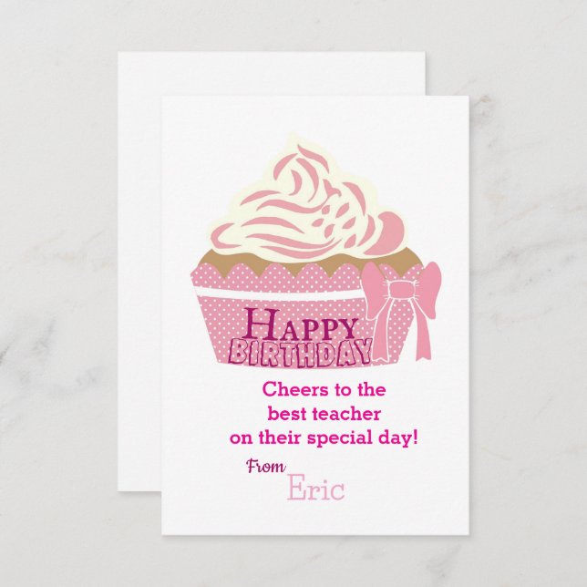 Geburtstag des Lehrers Karte (Vorne/Hinten)