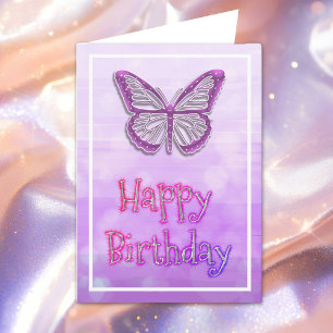Geburtstag des lila Butterfly Girl's Happy Karte