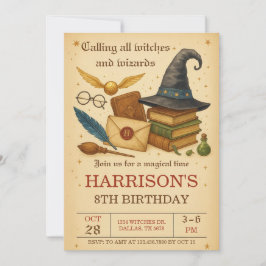 Geburtstag des magischen Zauberers und der Hexen Einladung