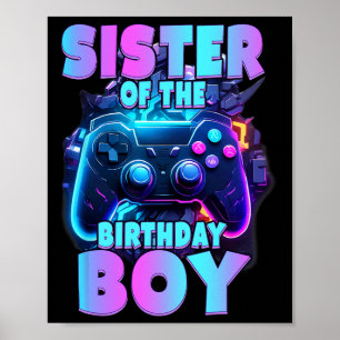 Geburtstag des Matching Video Game des Jungen Poster