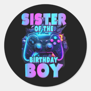 Geburtstag des Matching Video Game des Jungen Runder Aufkleber