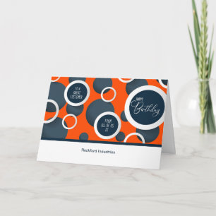 Geburtstag des Mitarbeiters Orange Geometrischer G Karte