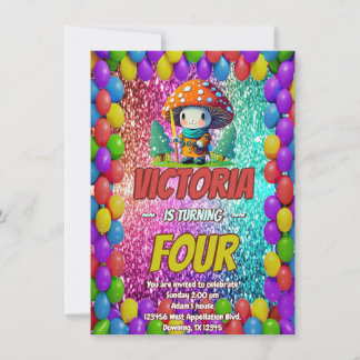 Geburtstag des Mushroom Guardian für Kinder Einladung