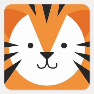 Geburtstag des niedlichen Tigerschaukers Quadratischer Aufkleber