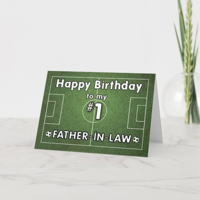 Geburtstag des Schwiegervaters mit Grasfeld und Karte (Vorderseite)