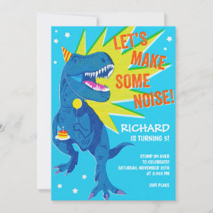 Geburtstag des spielerischen blauen Dinosaurus  Einladung