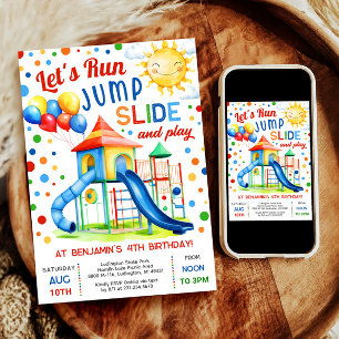 Geburtstag des Spielplatzes - Jump Slide Play Einladung