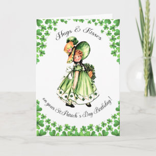 Geburtstag des St. Patrick's Day. Little Irish Gir Karte