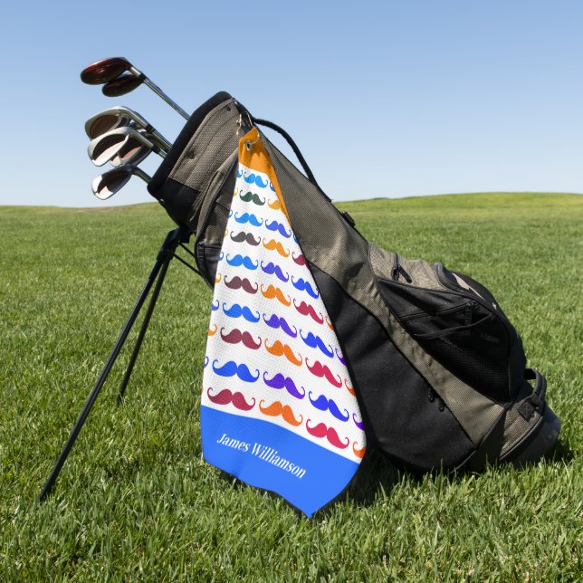 Geburtstag des Vaters Funny Mustache Individuelle  Golfhandtuch (Gras)