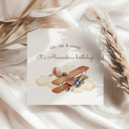 Geburtstag des Vintagen Flugzeugjungen Serviette