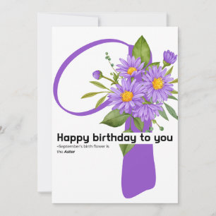 Geburtstag : Die Blume der Geburt im September Feiertagskarte