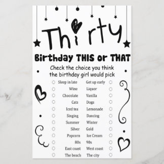 Geburtstag dieses oder jenes Spiel