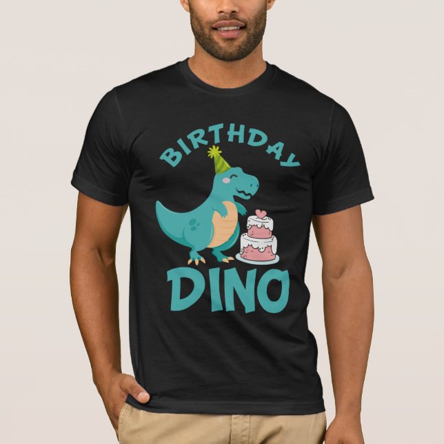 Geburtstag Dino - Niedliche Dinosaurierkuchen Über T-Shirt (Vorderseite)