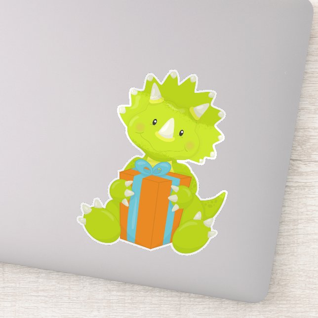 Geburtstag Dinosaurier, Party Dinosaurier, Party H Aufkleber (Detail)