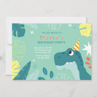 Geburtstag Dinosaurier Party Einladung