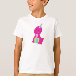 Geburtstag Dinosaurier, Rosa Dinosaurier, Party Ha T-Shirt